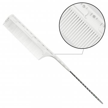 Гребень для волос пластиковый с линейкой и ручкой COMB Y8-G139 Белый